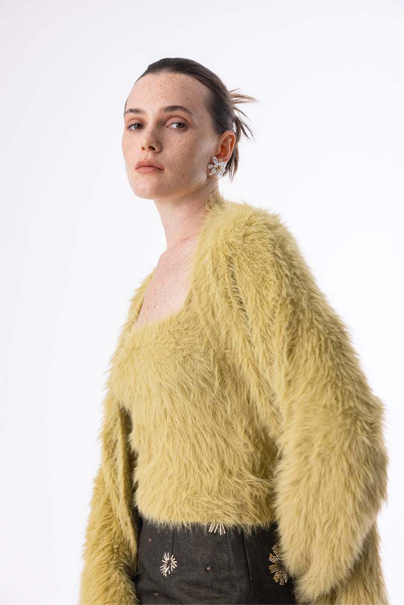 Fuzzy knit two-piece set
