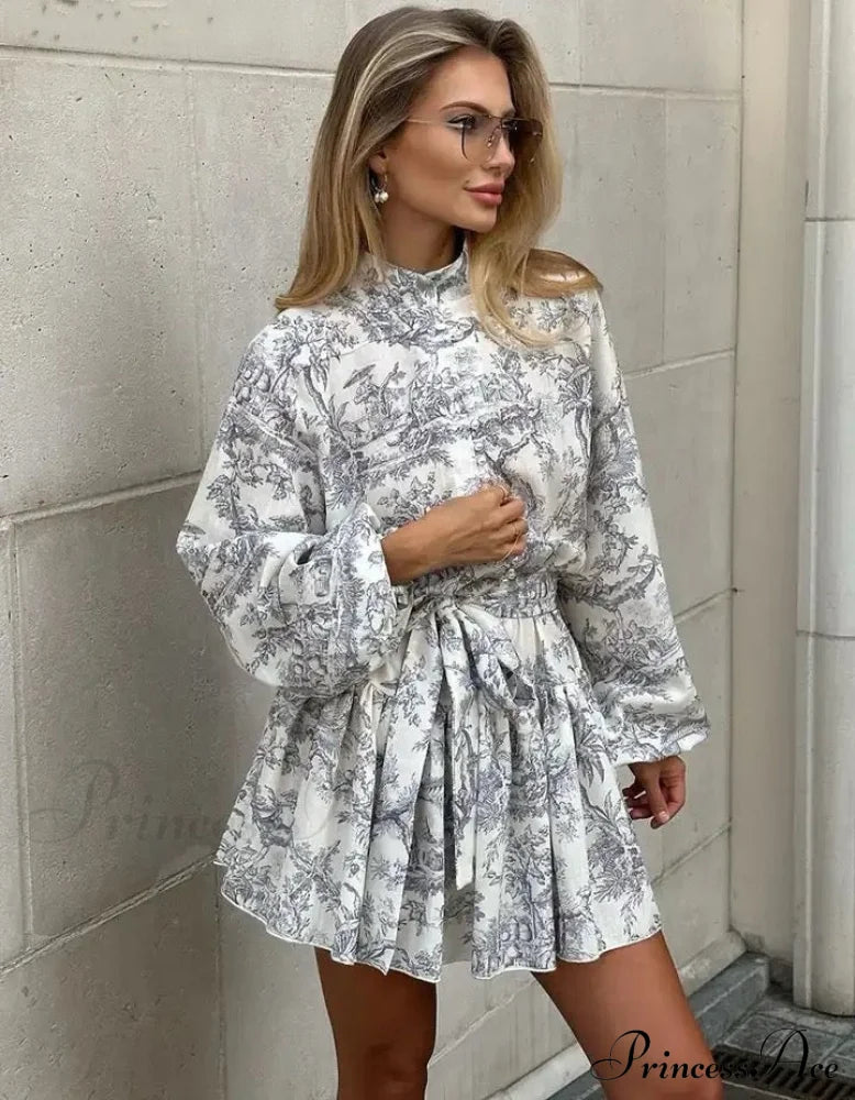 Gala Elegant Mini Dress Gray / M