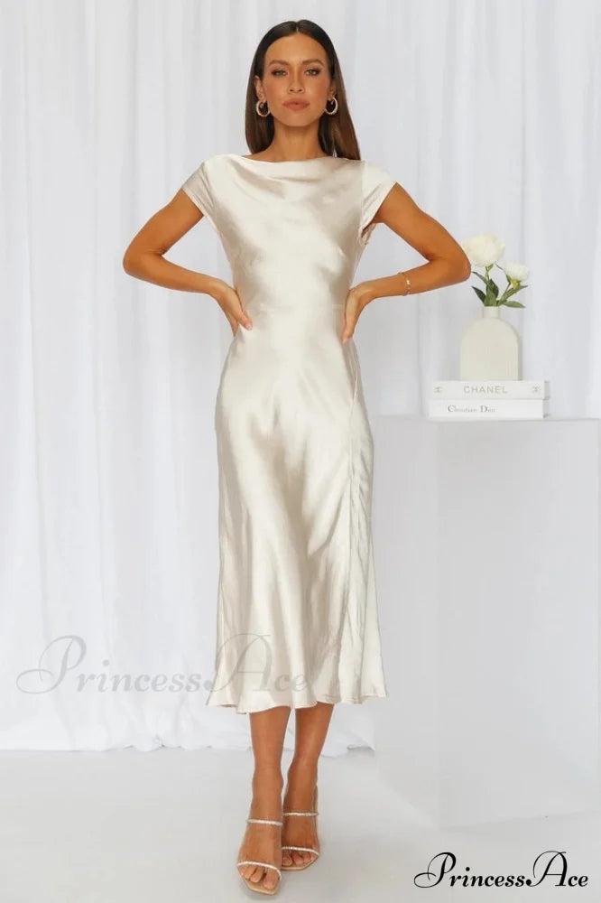 Get In Formation Satin Midi Dress | Dress In Beauty