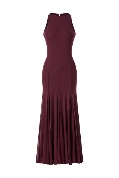 Godet-hem sleeveless maxi dress