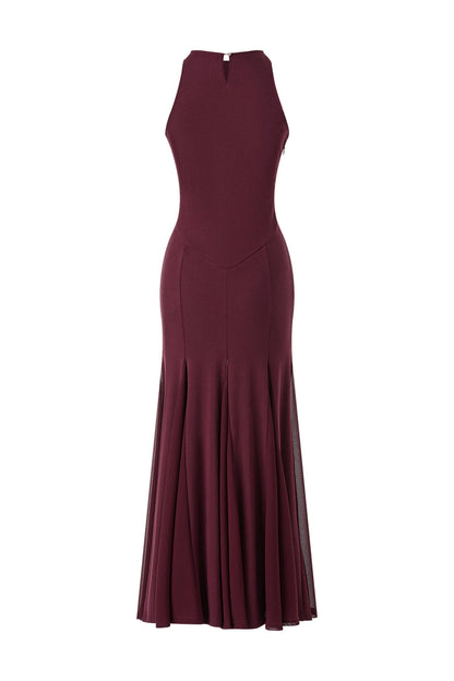 Godet-hem sleeveless maxi dress