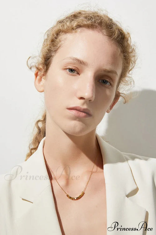 Gold Sugar Stylish Cube Necklace