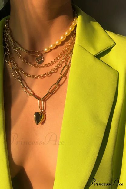 Gothic Layered Baroque Charming Pearl Chunky Chain Necklace