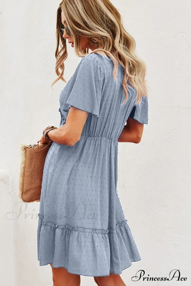Halter Neck Cutout Trendy Front Solid Color Dress