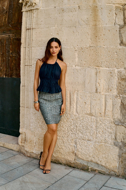 Halterneck cotton top