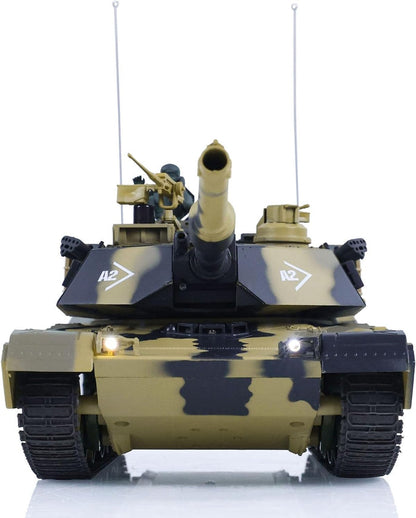 Heng Long® 1/24 RC Battle Tank Abrams M1A2 – Professional Edition – 320° Rotating Turret, Infrared Battle, BB Shooting & Real Sound
