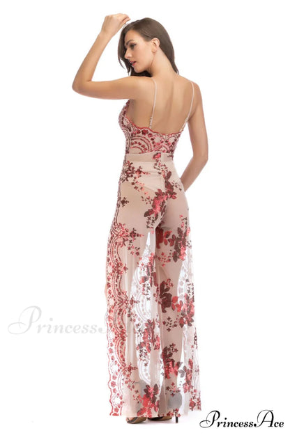 High Slit Backless Charming Boho Cocktail Gown