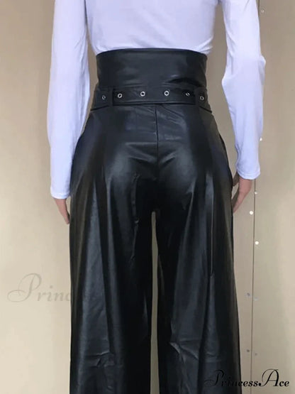 High Waist Pocket Trendy Straight Leg Pants