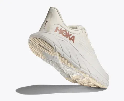HOKA WOMENS ARAHI 7 WHITE ROSE GOLD