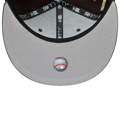 Pictured is this MLB Cooperstown Houston Astros 59FIFTY Fitted cap in dark brown & green. 2
