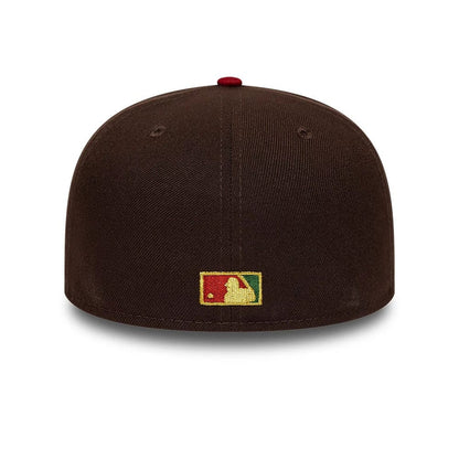 Pictured is this MLB Cooperstown Houston Astros 59FIFTY Fitted cap in dark brown & green. 5