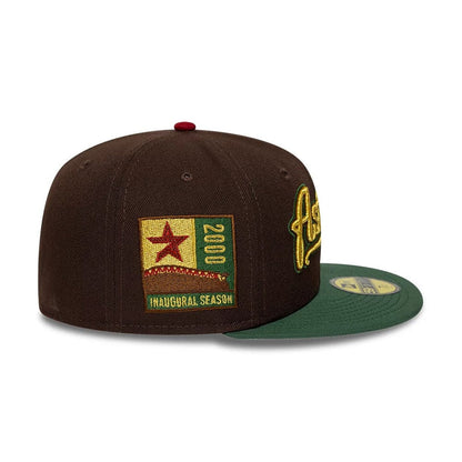 Pictured is this MLB Cooperstown Houston Astros 59FIFTY Fitted cap in dark brown & green. 6