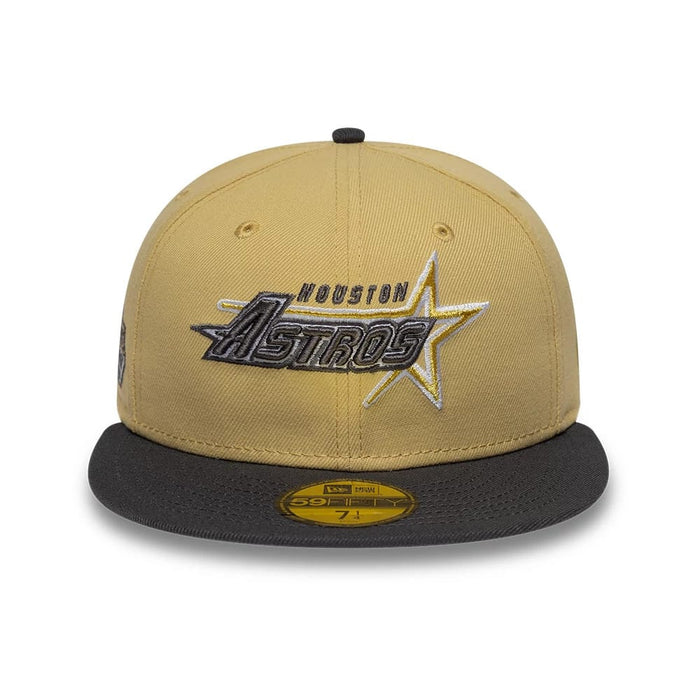 Pictured is this MLB Vegas Houston Astros 59FIFTY Fitted cap in gold. 3