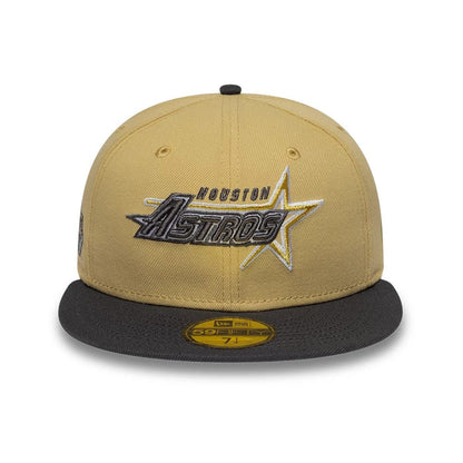 Pictured is this MLB Vegas Houston Astros 59FIFTY Fitted cap in gold. 3