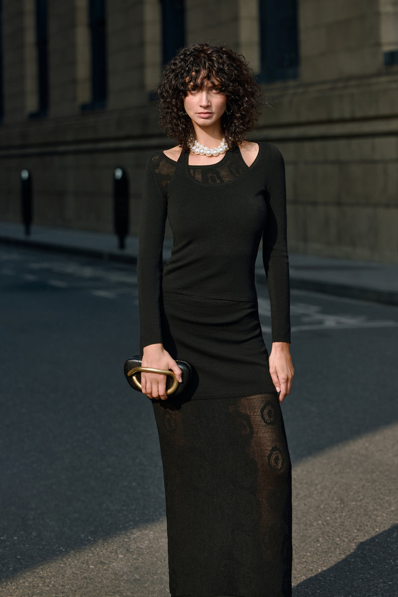 Illusion layer top & maxi skirt