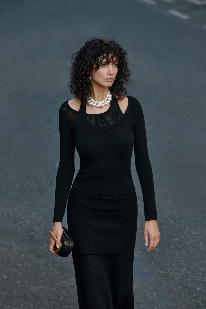 Illusion layer top & maxi skirt
