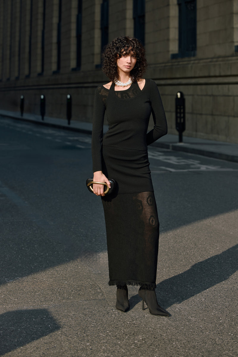 Illusion layer top & maxi skirt