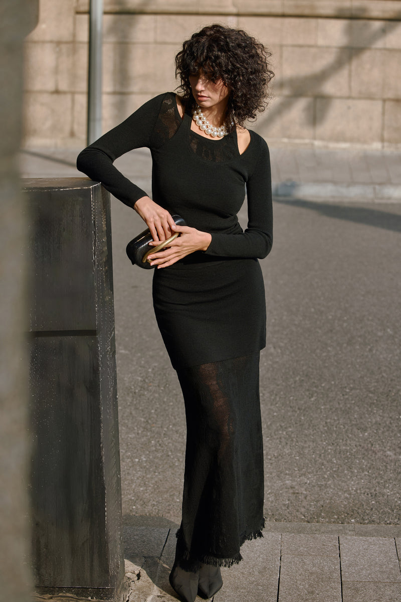 Illusion layer top & maxi skirt