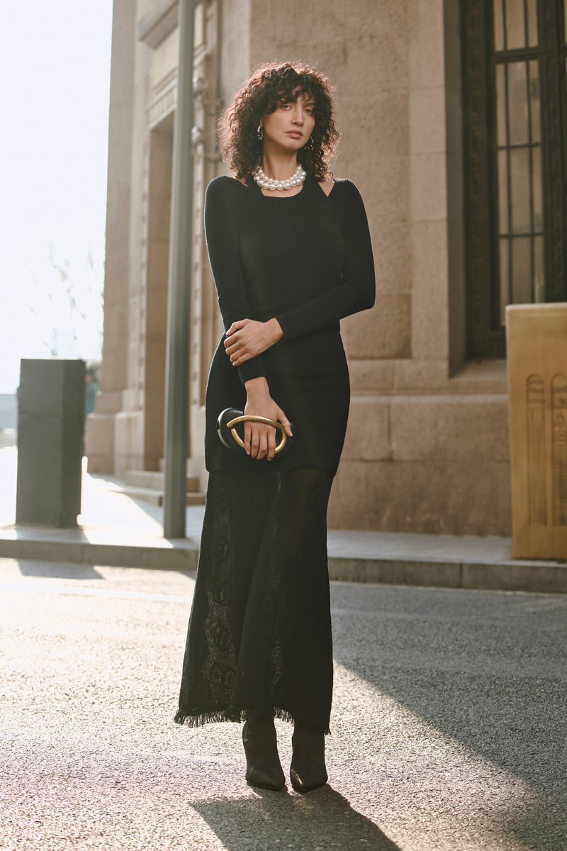 Illusion layer top & maxi skirt