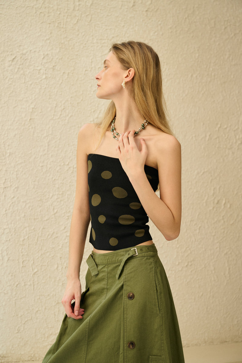 Irregular dots knit tube