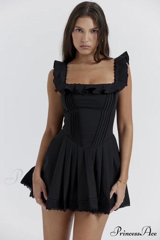 Jemima Black Pin Tuck Pleated Dress | Dress In Beauty