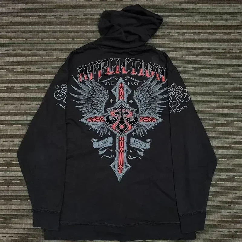 Kawaii Manga Streetwear Hoodie black 6 / S