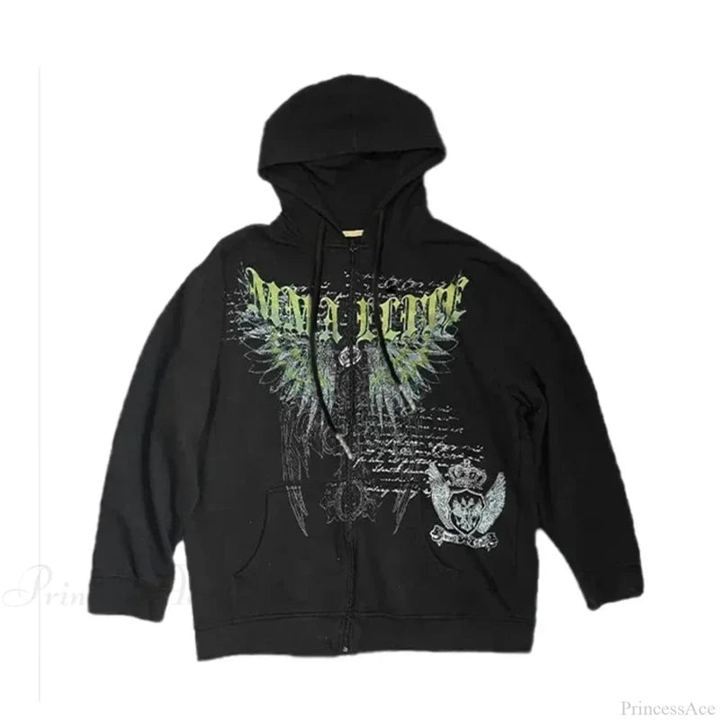 Kawaii Manga Streetwear Hoodie black 7 / S