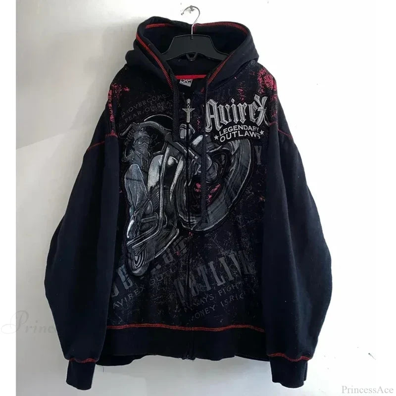 Kawaii Manga Streetwear Hoodie black 8 / S