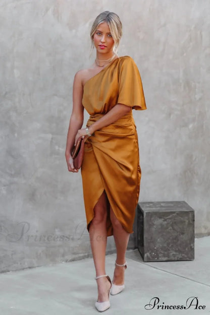 Kelly Satin Irregular Evening Dress | Dress In Beauty