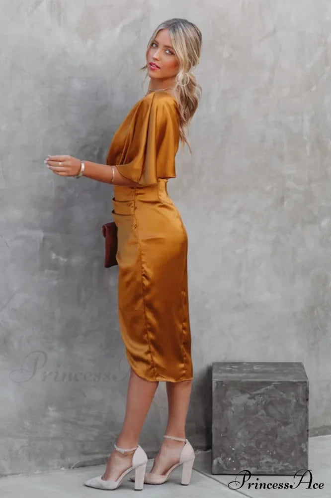 Kelly Satin Stylish Irregular Evening Dress