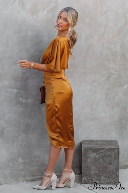 Kelly Satin Stylish Irregular Evening Dress