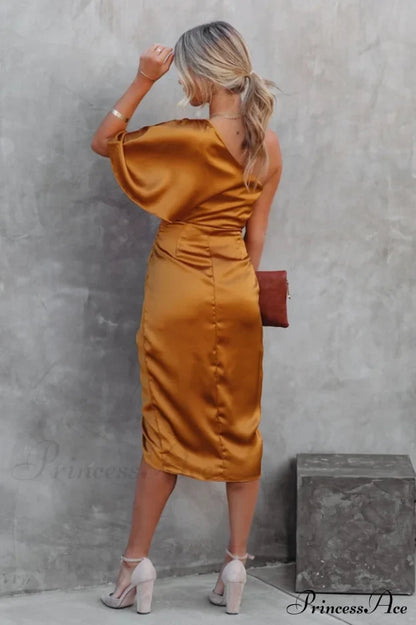 Kelly Satin Stylish Irregular Evening Dress