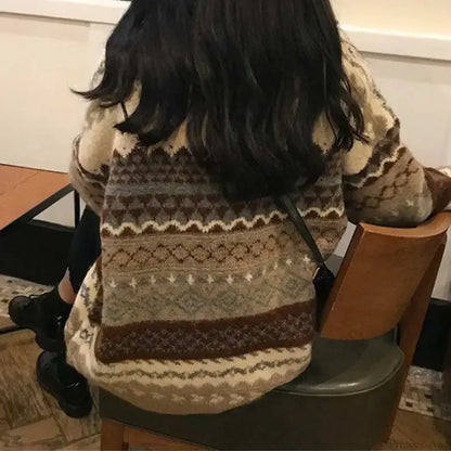 Korean Style Striped Loose Pullover Sweater