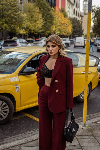 KOSTUM KLASIK BURGUNDY