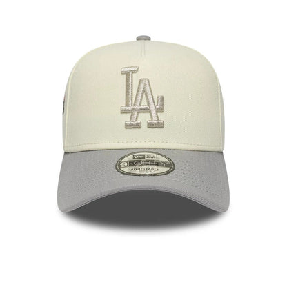 Pictured is this MLB Cooperstown LA Dodgers 9FORTY A-Frame cap in white & grey. 2