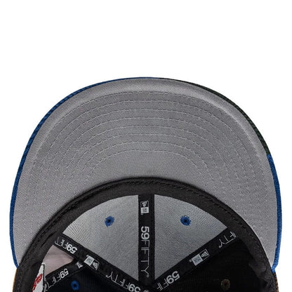 Pictured is this MLB Patchwork LA Dodgers 59FIFTY Fitted cap in dark blue. 2