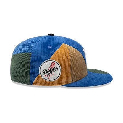 Pictured is this MLB Patchwork LA Dodgers 59FIFTY Fitted cap in dark blue. 5