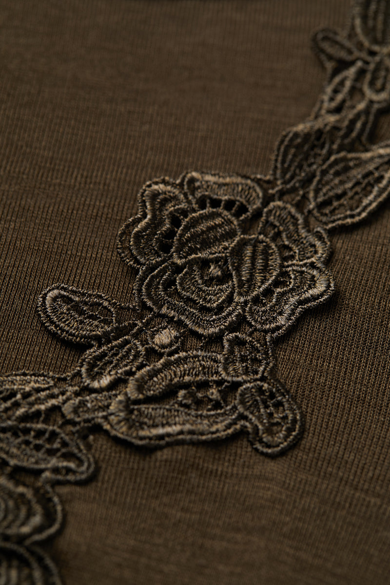 Lace bloom knit top