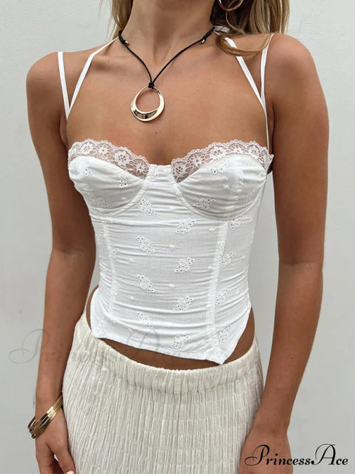 Lace Charming Corset Top White / S Tank Tops&Camis