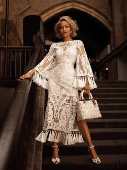Lace Spaghetti Graceful Strap Irregular Dress Dresses
