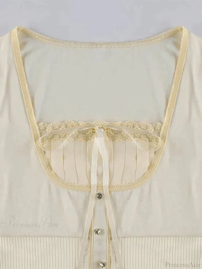 Lace Trim Padded Trendy Ribbed Crop Cami Top Sweaters