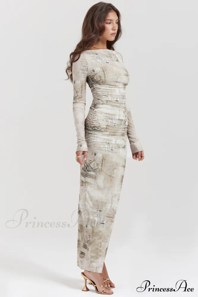 Lanetta Feminine Stylish Printed Maxi Dress M /