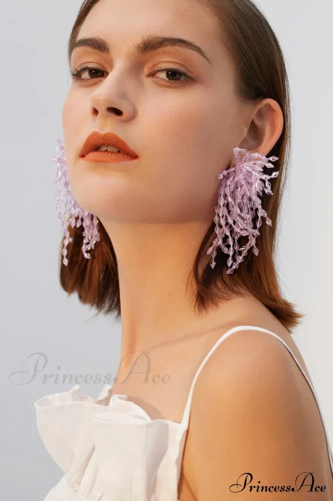 Lavender Elegant Diamond Earrings