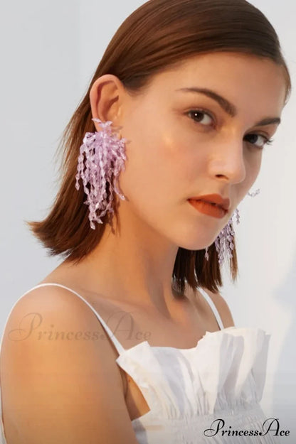 Lavender Elegant Diamond Earrings