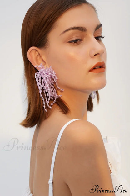 Lavender Elegant Diamond Earrings