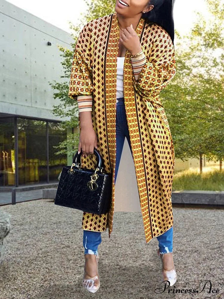 Leopard Print Graceful Bowknot Pleated Dress Yellow / S Cardigan