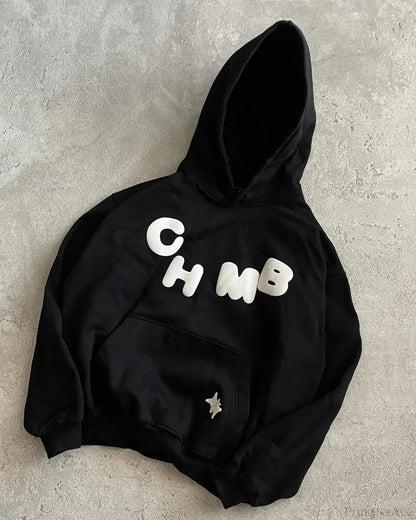 Letter Graphic Oversized Hoodie black 3 / S