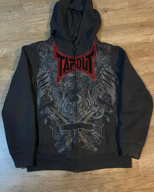 Letter Graphic Zipper Hoodie black 3 / S