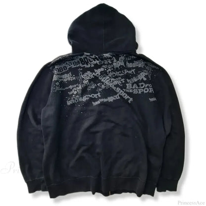 Letter Graphic Zipper Hoodie