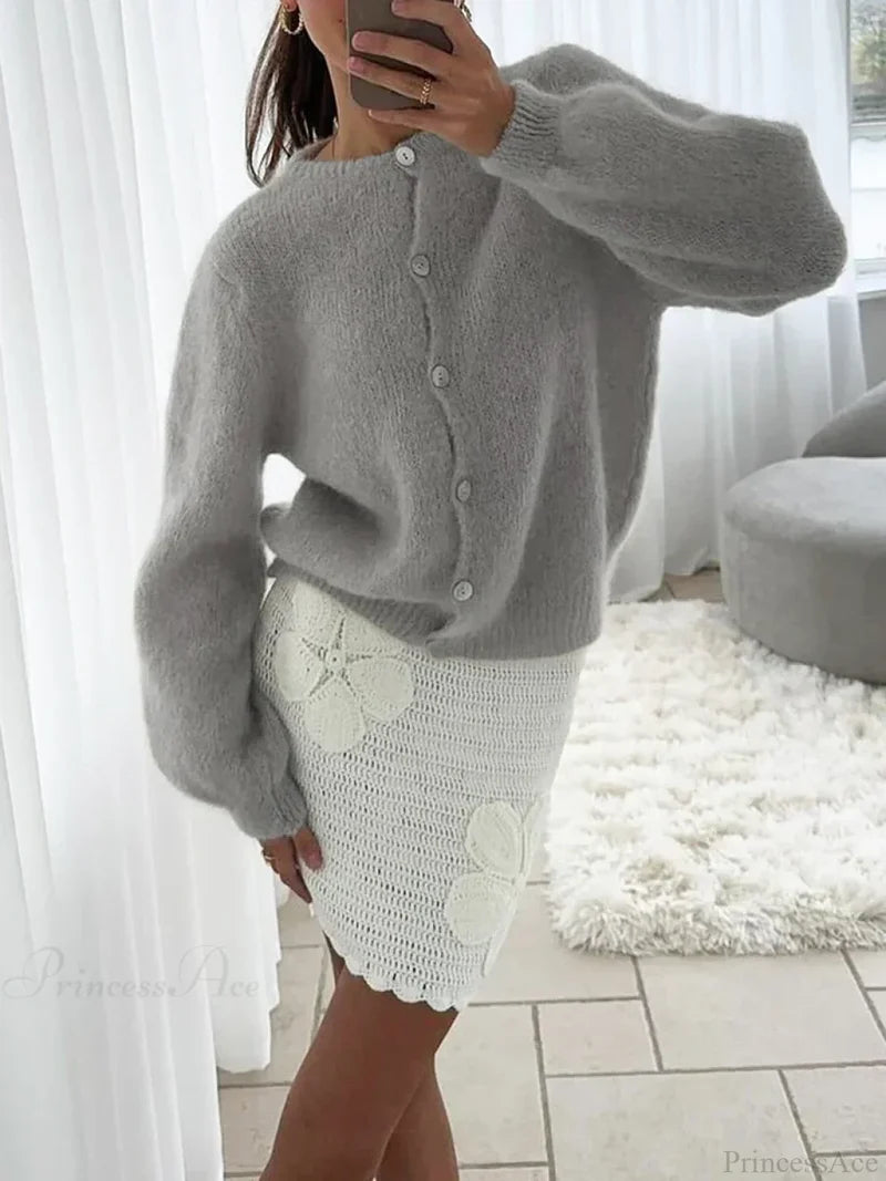 Lightweight Long Sleeve Solid Knit Cardigan